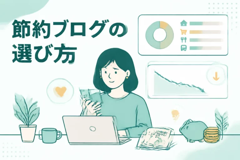 ジャンル別に節約ブログを選ぶイメージ
